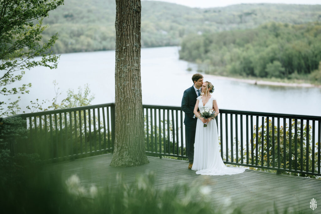 Connecticut River waterfront portrait by Connecticut castle wedding photographer