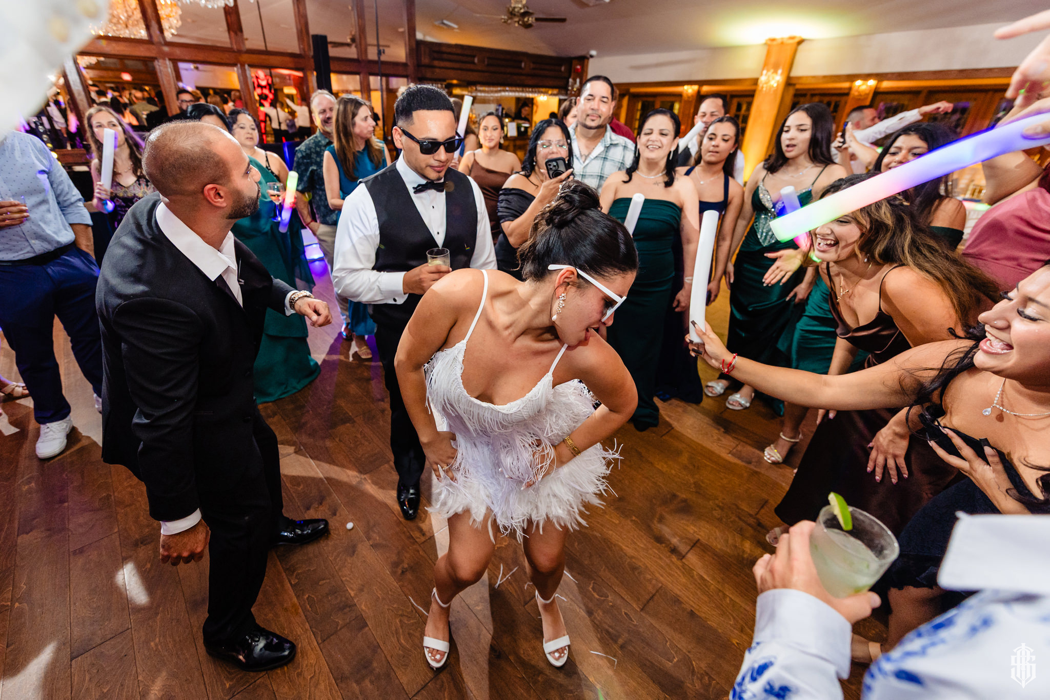 Wedding reception celebration and dancing at Saint Clement's Castle, Portland CT by Bruno Sauma