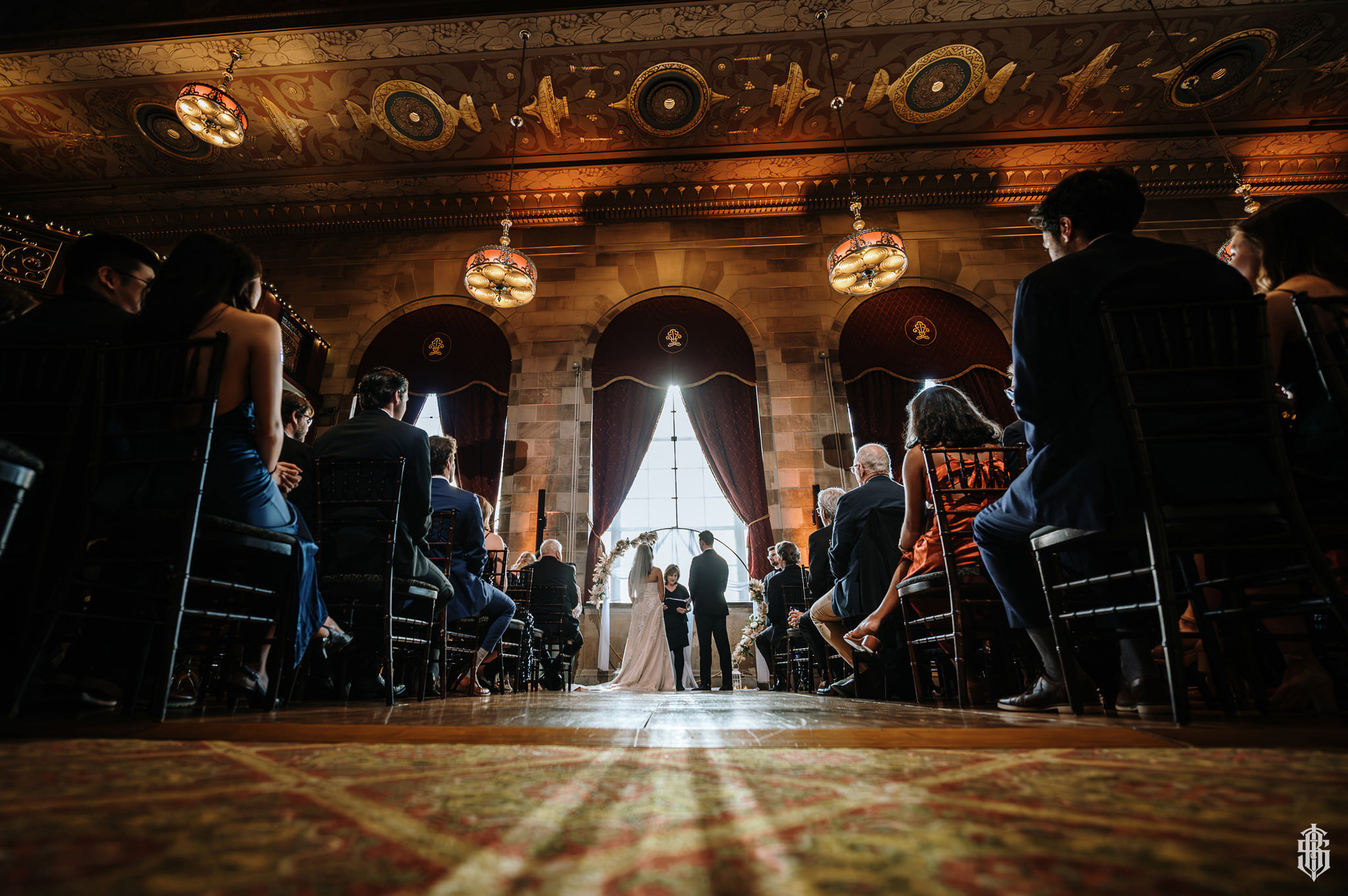 Elegant table settings at Society Room of Hartford wedding