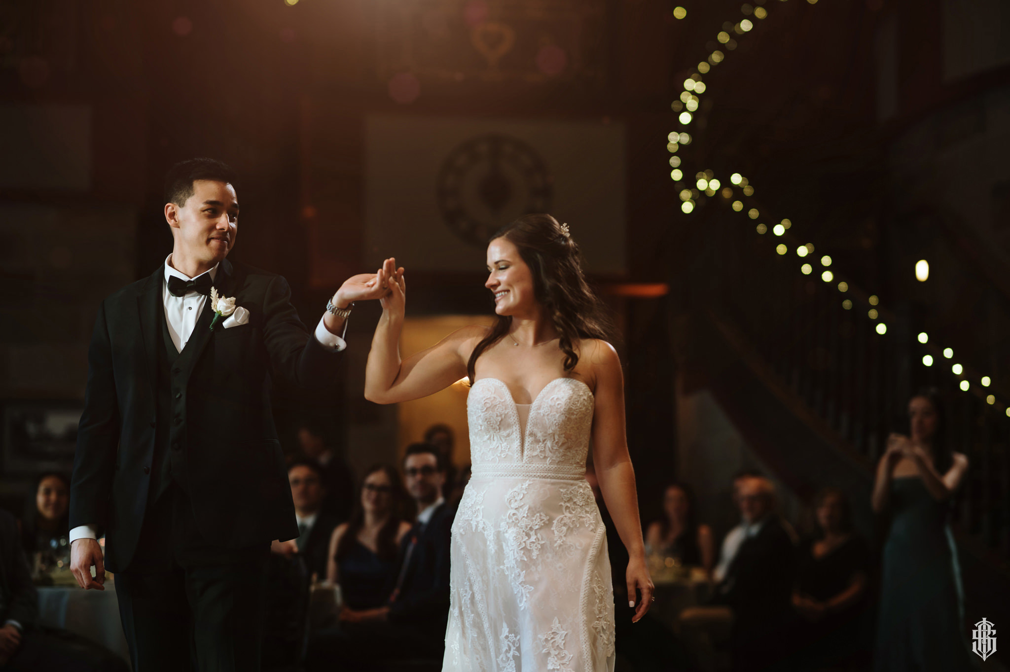 Grand ballroom ceremony setup at The Society Room of Hartford