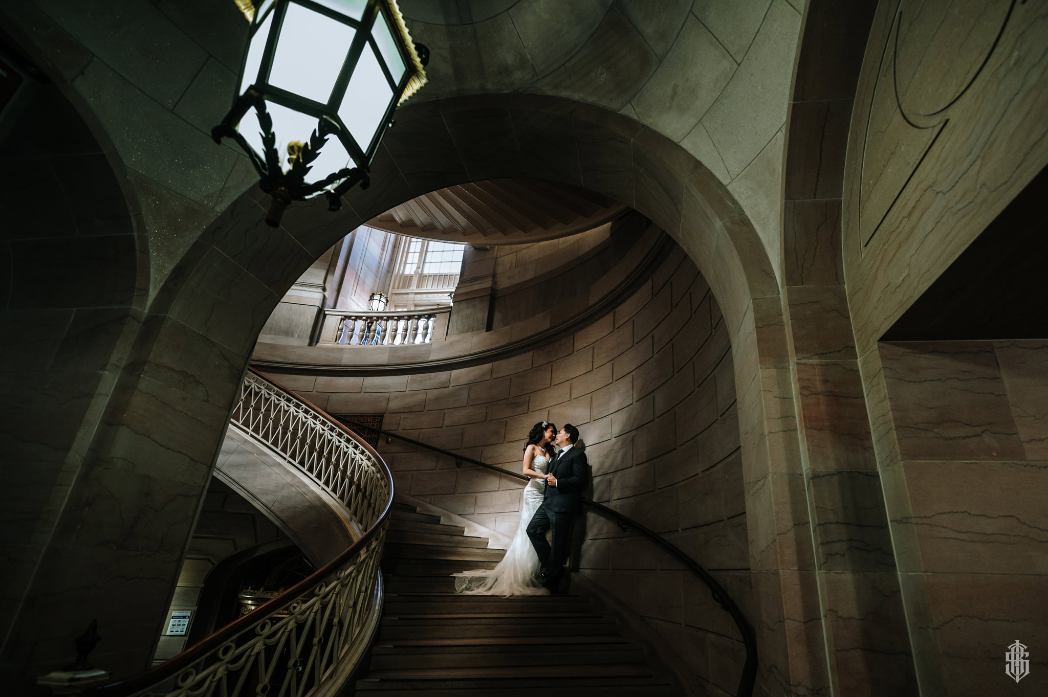 Dramatic night photography on Pratt Street at Society Room wedding