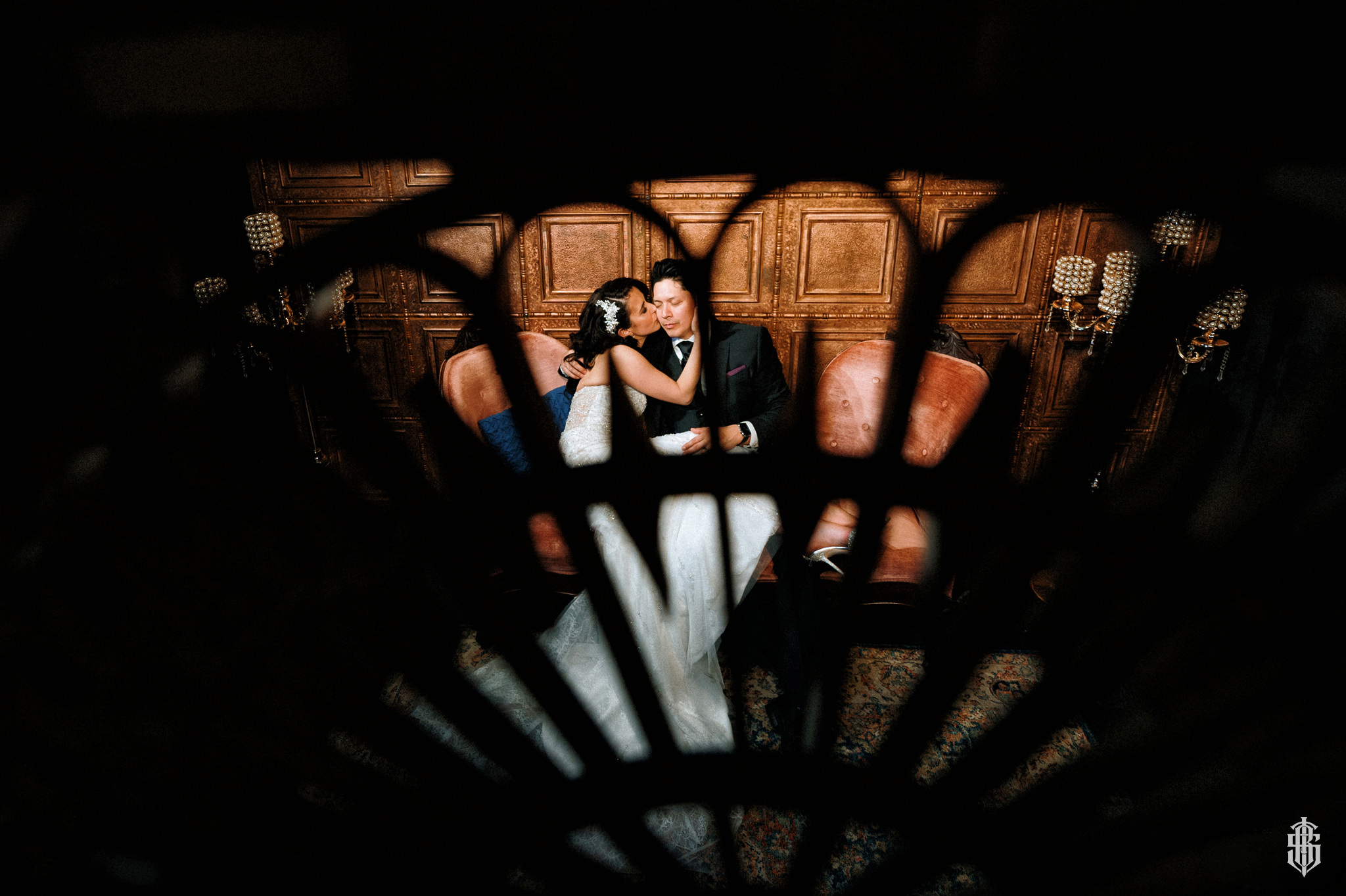 Bank vault editorial portrait at Society Room of Hartford wedding