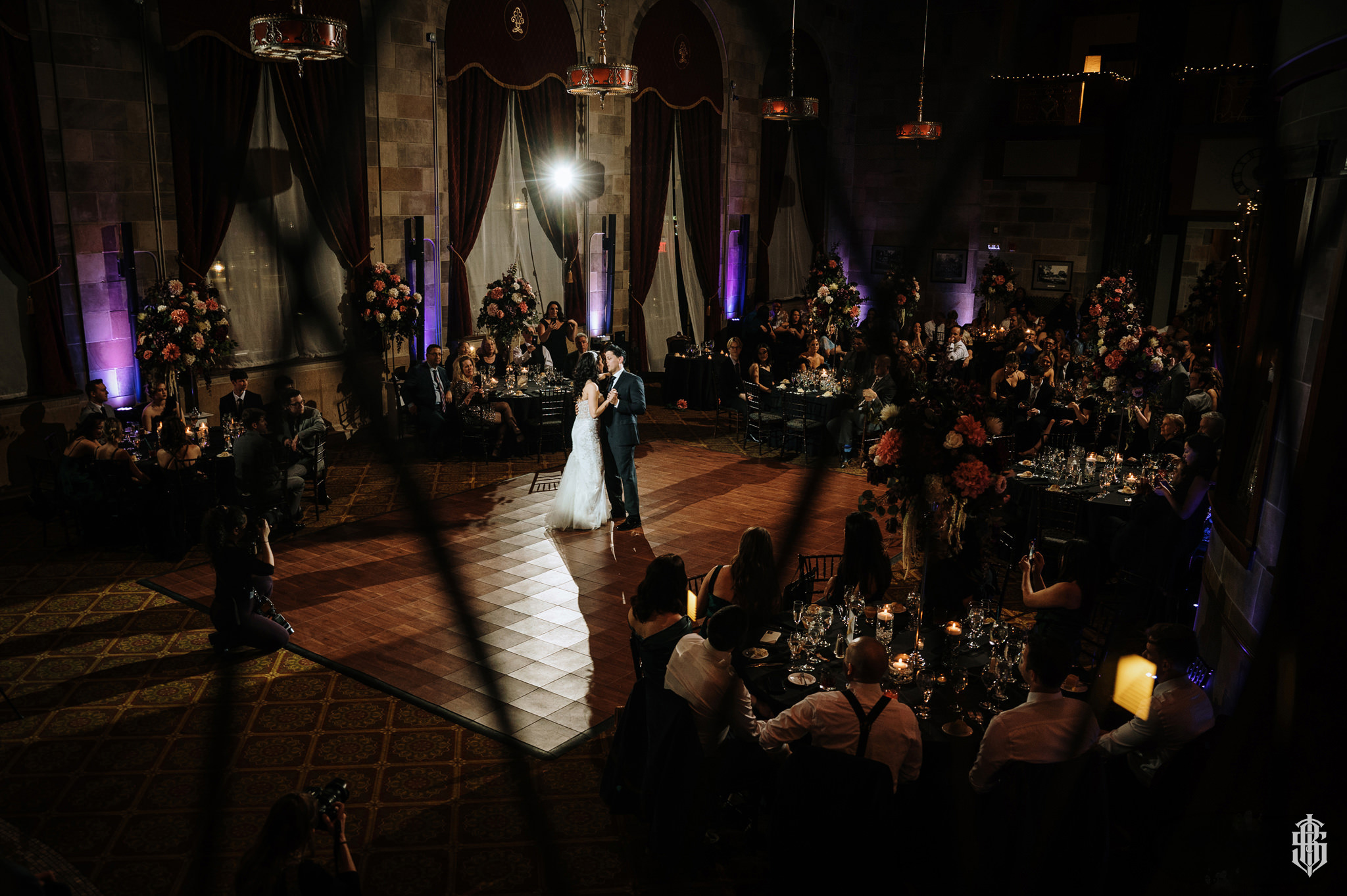 Reception details at The Society Room of Hartford wedding