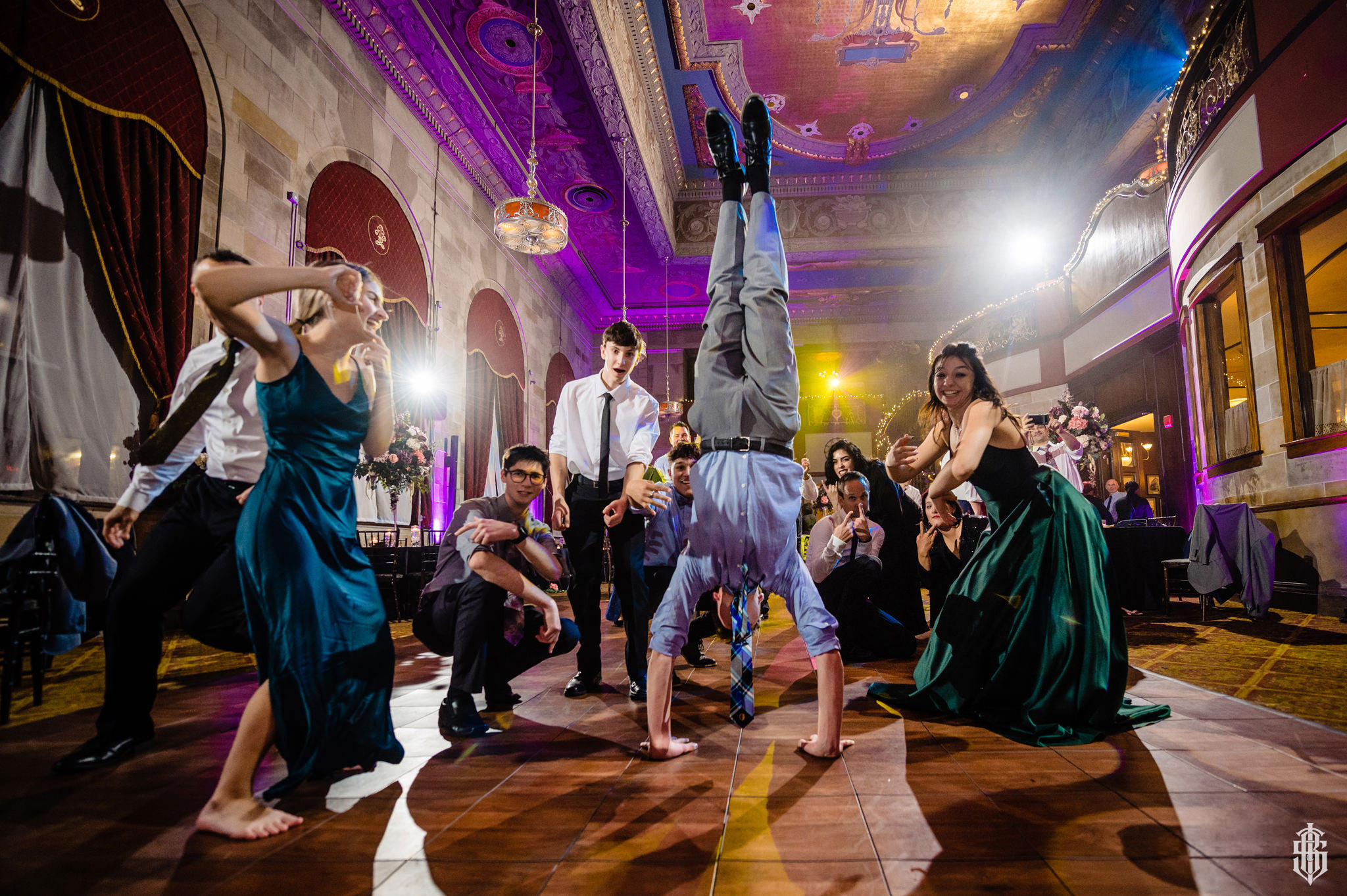Dance floor energy at Society Room of Hartford wedding reception