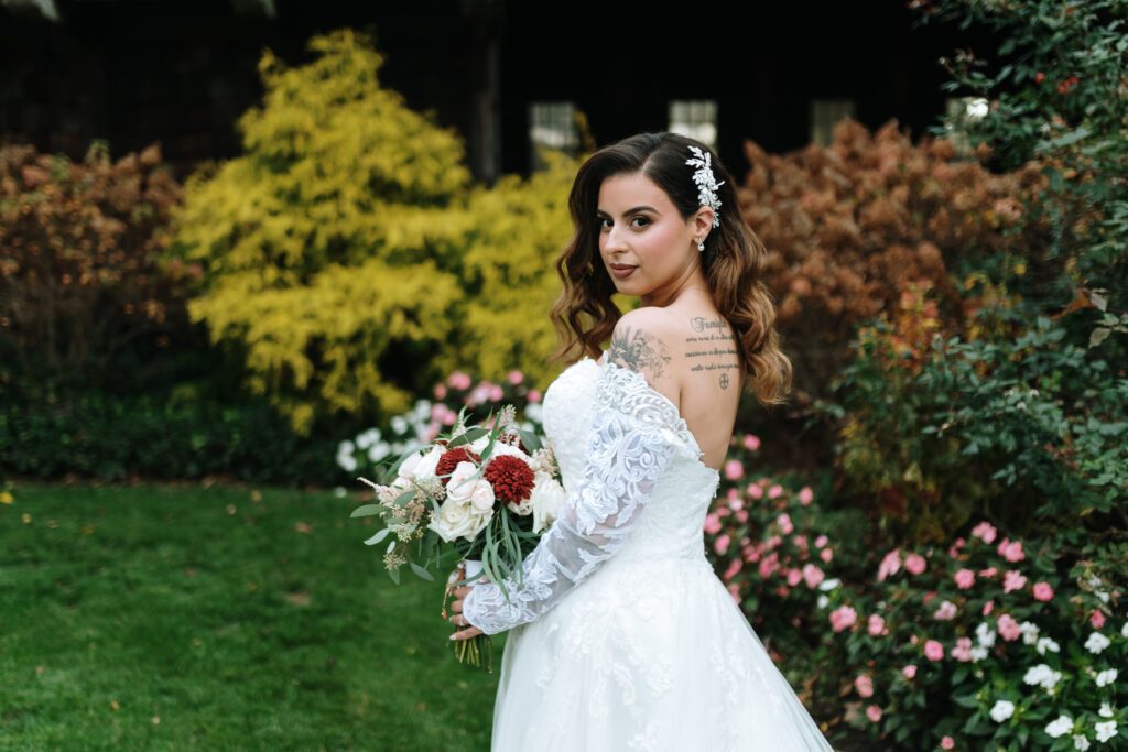 Beautiful Bridal Portrait at Bill Miller's Castle Backyard - Bruno Sauma Photography 
